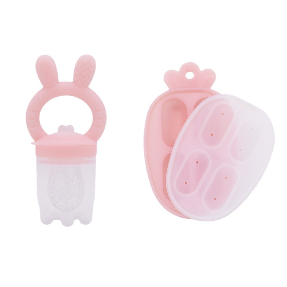 New Product Baby Fruit and Vegetable Music Food Grade Full Silicone Fruit Bite Ice Cube Mould Baby Feeding Food Supplementary Artifact