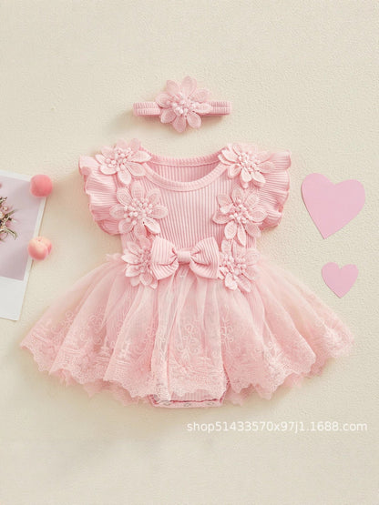 Summer Baby Dress, Baby Girl's One-Piece Dress, Fashionable Princess Dress, Pit Bow Dress, For 0-18 Month, Imported From China Girl's Cake Dress