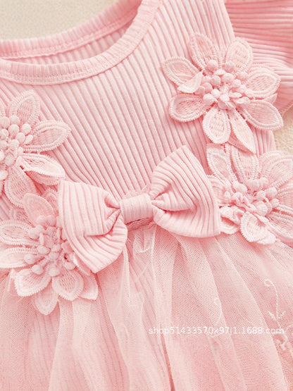 Summer Baby Dress, Baby Girl's One-Piece Dress, Fashionable Princess Dress, Pit Bow Dress, For 0-18 Month, Imported From China Girl's Cake Dress