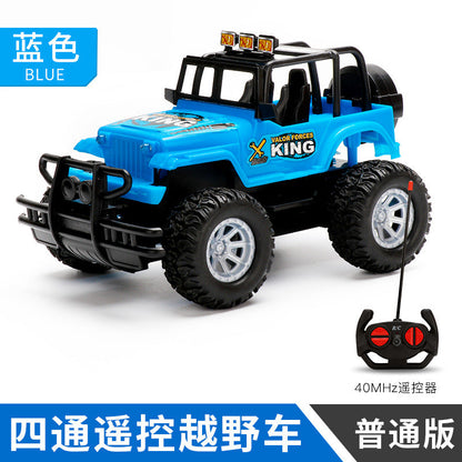 Remote Control Kids Electric Off-Road Racing Car 4-Channel Rechargeable Simulated RC Jeep Toy Vehicle for Cross-Border