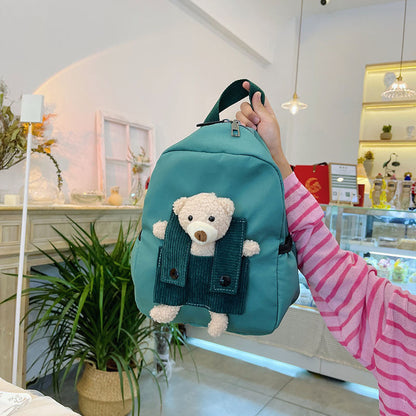 Cute Personalized Bear Backpack for Kids, Playful Kindergarten School Bag, Children’s Double Shoulder Backpack