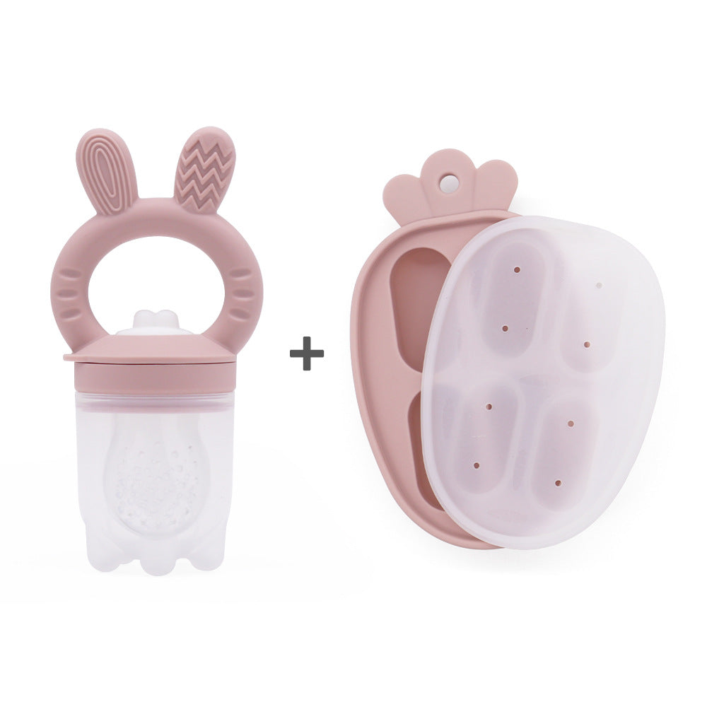 New Product Baby Fruit and Vegetable Music Food Grade Full Silicone Fruit Bite Ice Cube Mould Baby Feeding Food Supplementary Artifact