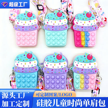 Mouse Repellent Pioneer Kids Fashion Crossbody Bag for Boys — Trendy, Cute, Casual Korean Style, Personalized Silicone Stress-Relief Bag