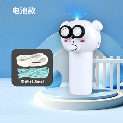 Cross-Border Electric Cat-Teasing Stress-Relief Toy, Glowing Rope Launcher, TikTok Viral Unique Decompression Zipper Rope for Wholesale