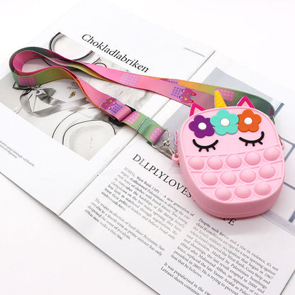 Mouse Killer Pioneer Silicone Cartoon Press Crossbody Bag Unicorn Kids Shoulder Bag Girls Crossbody Mini Square Bag Wholesale