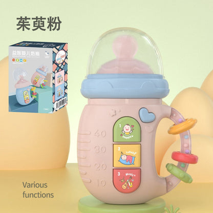 Cross-Border Baby Electric Soothing Bottle Toy, Chewable Teething Rattle, Bilingual Early Education Story Machine, Interactive
