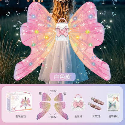 Elf Luminous Wings Electric Fully Automatic Light-Up Moving Butterfly Back Decoration Prop with Lights Children's Girls' Toy