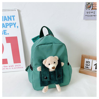 Cute Personalized Bear Backpack for Kids, Playful Kindergarten School Bag, Children’s Double Shoulder Backpack