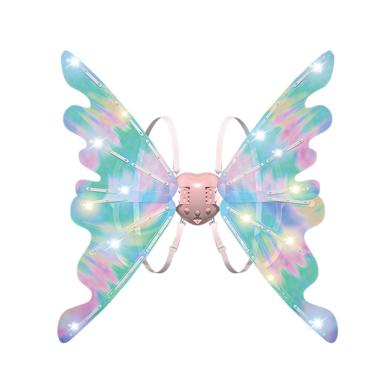 Elf Luminous Wings Electric Fully Automatic Light-Up Moving Butterfly Back Decoration Prop with Lights Children's Girls' Toy