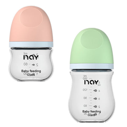 Nuoaiin High Borosilicate Glass Baby Bottle for Newborns, Wide-Caliber, Anti-Colic, Anti-Choking, Manufacturer in Stock, Cross-Border