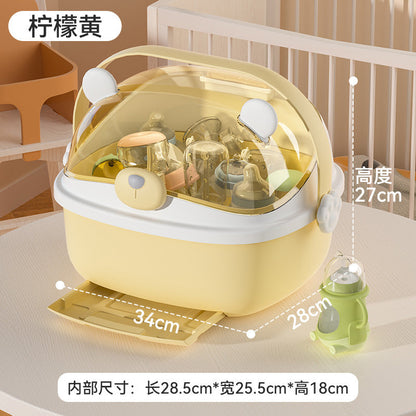 Dust-proof Baby Bottle Storage Box Drain Rack Baby Sideboard Baby Food Supplies Storage Box