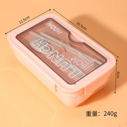 Plastic Lunch Box Divided Lunch Box for Students and Office Workers Large-Capacity Lunch Box Sealed Insulated Lunch Box with Lid