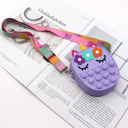 Mouse Killer Pioneer Silicone Cartoon Press Crossbody Bag Unicorn Kids Shoulder Bag Girls Crossbody Mini Square Bag Wholesale