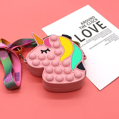 Mouse Killer Pioneer Silicone Cartoon Press Crossbody Bag Unicorn Kids Shoulder Bag Girls Crossbody Mini Square Bag Wholesale