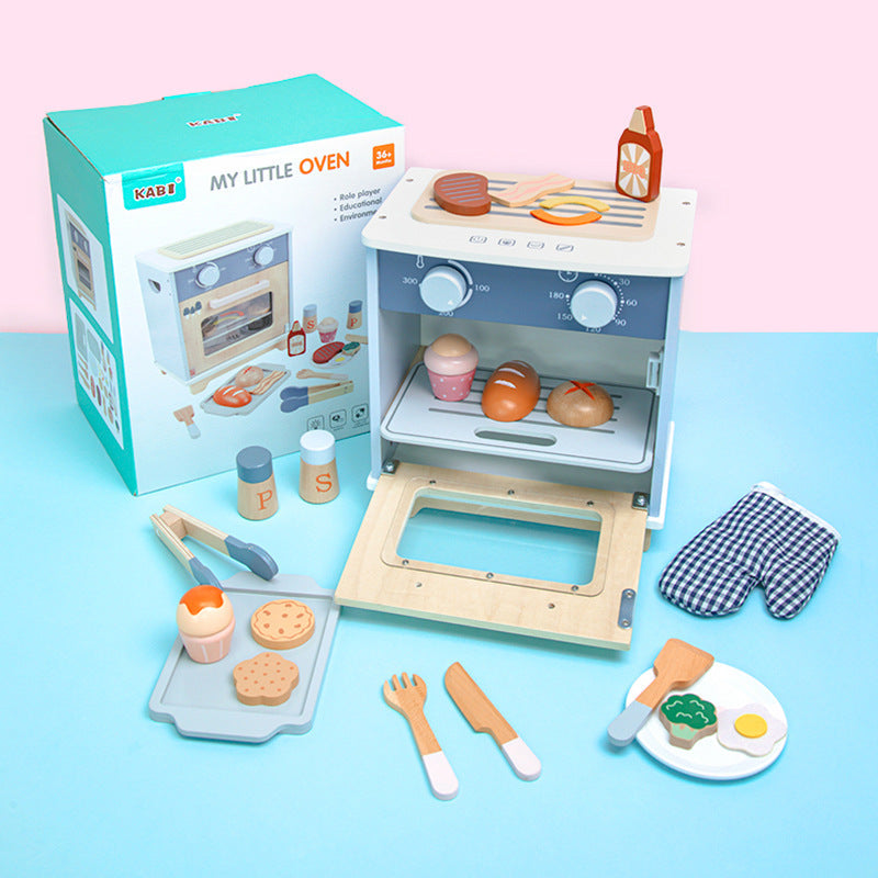 Kids Pretend Play Tea Set Dessert Cake Coffee BBQ Kitchen Fruits Wooden Educational Toys