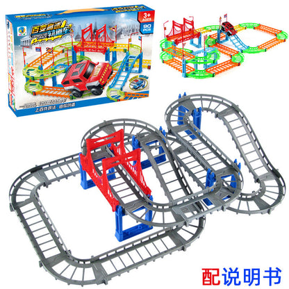 DIY Versatile Track Car Assembly Electric Kids Educational Toy Car City Train (Direct Shipping Available, Free Shipping)