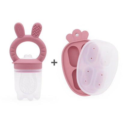 New Product Baby Fruit and Vegetable Music Food Grade Full Silicone Fruit Bite Ice Cube Mould Baby Feeding Food Supplementary Artifact
