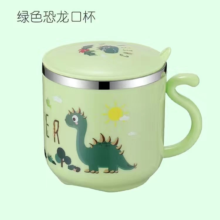 Factory Direct Sales 304 Stainless Steel Water Cup with Straw Yellow Duck Kidsren's Cup Kindergarten Mouth Cup Handy Cup Gift