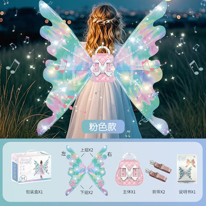 Elf Luminous Wings Electric Fully Automatic Light-Up Moving Butterfly Back Decoration Prop with Lights Children's Girls' Toy