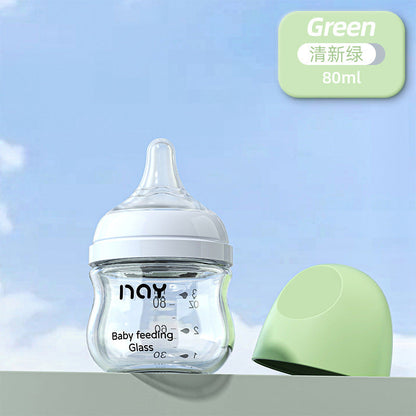 Nuoaiin High Borosilicate Glass Baby Bottle for Newborns, Wide-Caliber, Anti-Colic, Anti-Choking, Manufacturer in Stock, Cross-Border