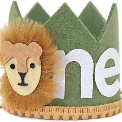 Amazon Cross-Border Kids 1st Birthday Lion Crown Decoration, Birthday Animal Crown Party Supplies