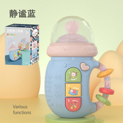 Cross-Border Baby Electric Soothing Bottle Toy, Chewable Teething Rattle, Bilingual Early Education Story Machine, Interactive