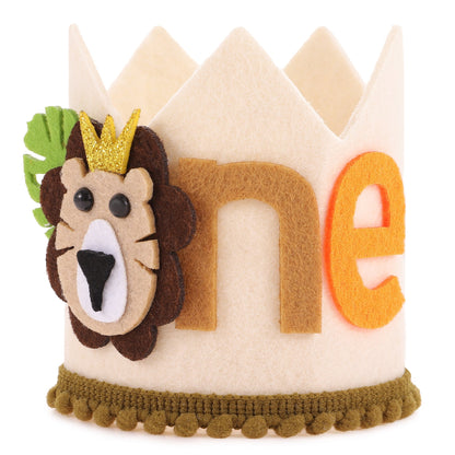Amazon Cross-Border Kids 1st Birthday Lion Crown Decoration, Birthday Animal Crown Party Supplies