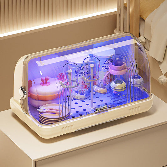 Infant Bottle Storage Box Sterilized Baby Bowl Chopsticks Supplementary Food Storage Box Baby Tableware Cup Draining Rack