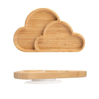 Cute Cartoon Children's Split Dinner Plate for Baby's Eating Suction Type Anti-fall Bamboo and Wood Dinner Plate for Baby's Supplementary Food Tableware