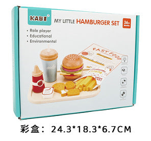 Kids Pretend Play Tea Set Dessert Cake Coffee BBQ Kitchen Fruits Wooden Educational Toys
