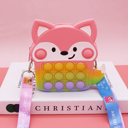 Mouse Killer Pioneer Silicone Cartoon Press Crossbody Bag Unicorn Kids Shoulder Bag Girls Crossbody Mini Square Bag Wholesale