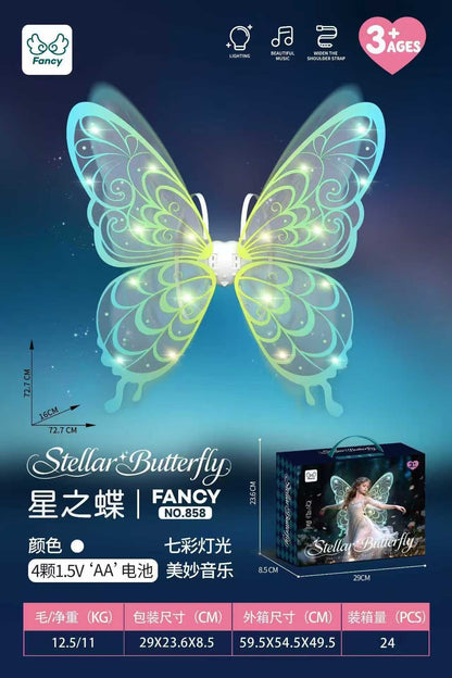 Elf Luminous Wings Electric Fully Automatic Light-Up Moving Butterfly Back Decoration Prop with Lights Children's Girls' Toy