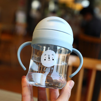 Children's Drinking Cup, Baby Anti-Choking Straw Cup, Baby Handle Water Bottle, Drop-Resistant Water Bottle, Portable Learning Drinking Cup